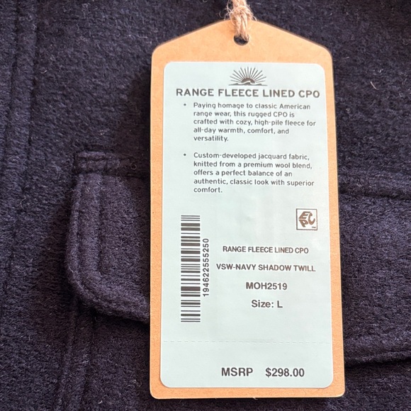 Faherty Men's Dark Blue Range Fleece Lined Shirt Jacket-L - Picture 2 of 13